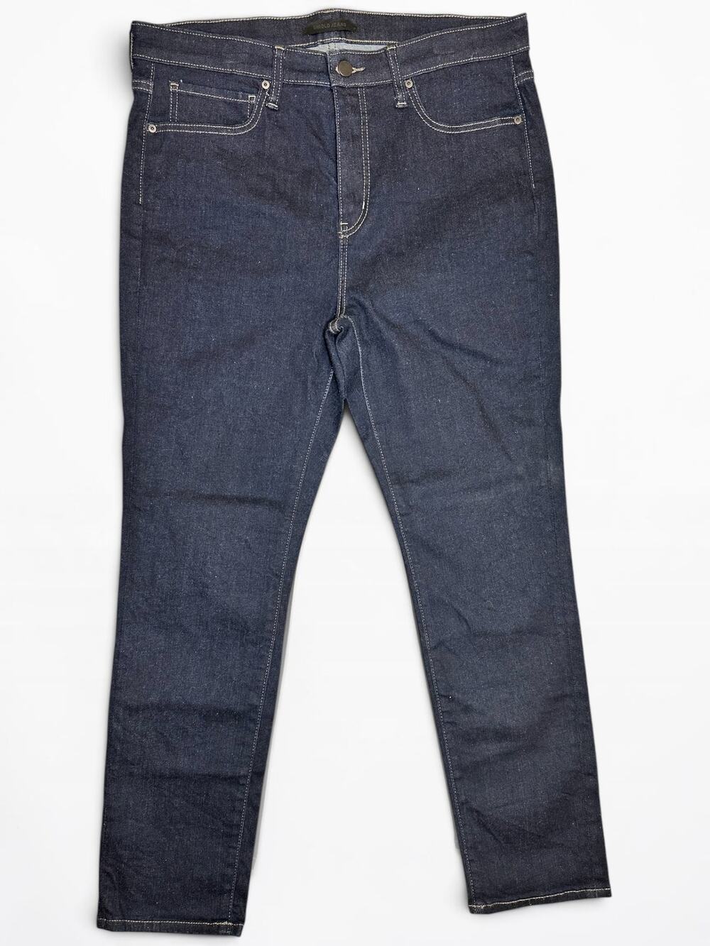 Uniqlo Skinny Jeans Dark Blue Wash Mid Rise Stretch Womens 32
